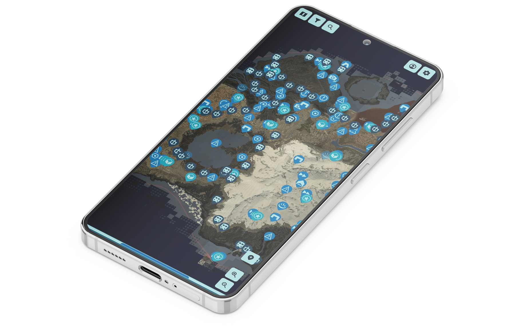 App mockup with a map